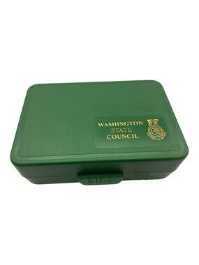 Washington State Fly Fishing Lure Box Flat Foam Plastic Organizer With 16 Flies